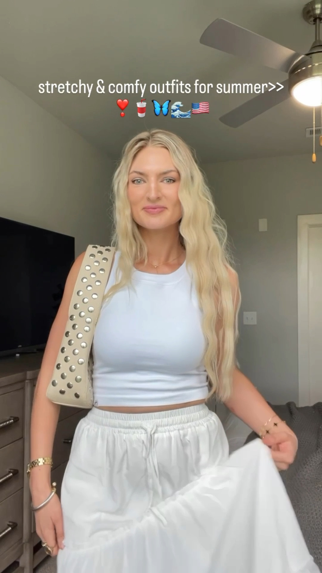 Comfy & cute outfits for summer 👏🏼

White maxi skirt- medium 
Denim corset top- medium
White tank top (has built in bra)- small
Red gingham shorts- medium
Navy shorts- medium
Grey top- medium
Blue striped pants- large 
Blue swimsuit cover up- small
White strapless dress- medium 

Country concert outfit inspo, Amazon jewelry, studded bag


#LTKStyleTip #LTKSwim #LTKFindsUnder50