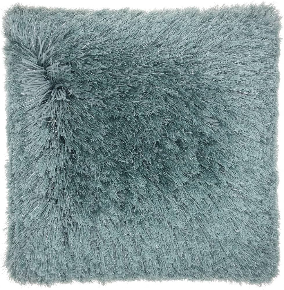 HomeRoots 20" Green Metallic Yarn Super Shag Throw Pillow | Amazon (US)