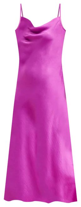 Satin Cowl Midi Slip Dress | LOFT