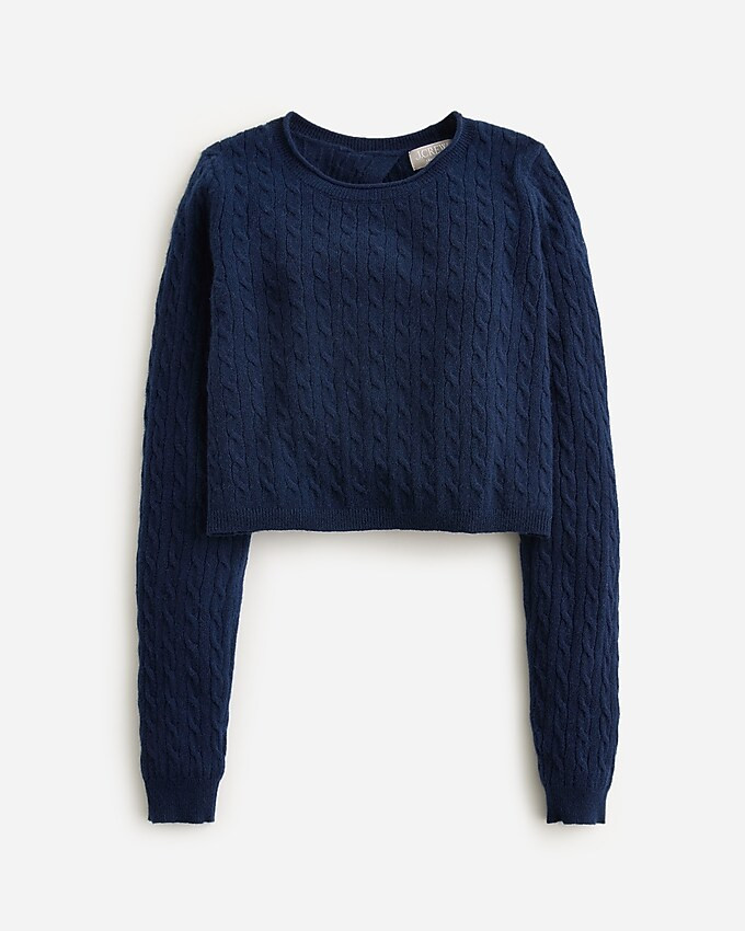 Collection cashmere cable-knit tie-back cropped sweater | J. Crew US
