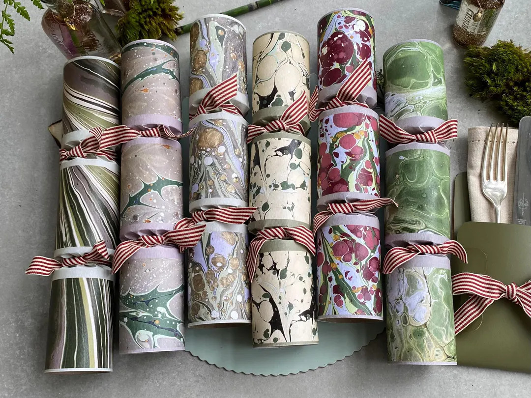 Lux Christmas Crackers Marbled Handmade Leather Gifts (box of 6) | Etsy (US)