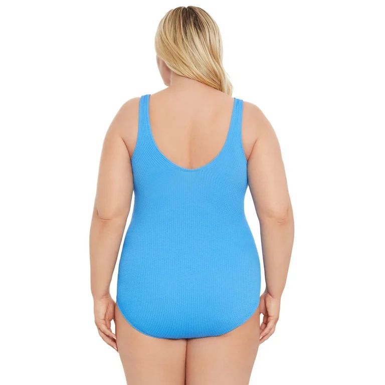 Time and Tru Women’s and Plus Crinkle One Piece Swimsuit, Sizes XS-3X | Walmart (US)