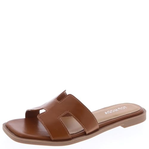 TOP Moda Elio-20 Women's Classic H-Band Slide Sandal for Women (Tan, US Footwear Size System, Adult, Women, Numeric, Medium, 7) | Amazon (US)