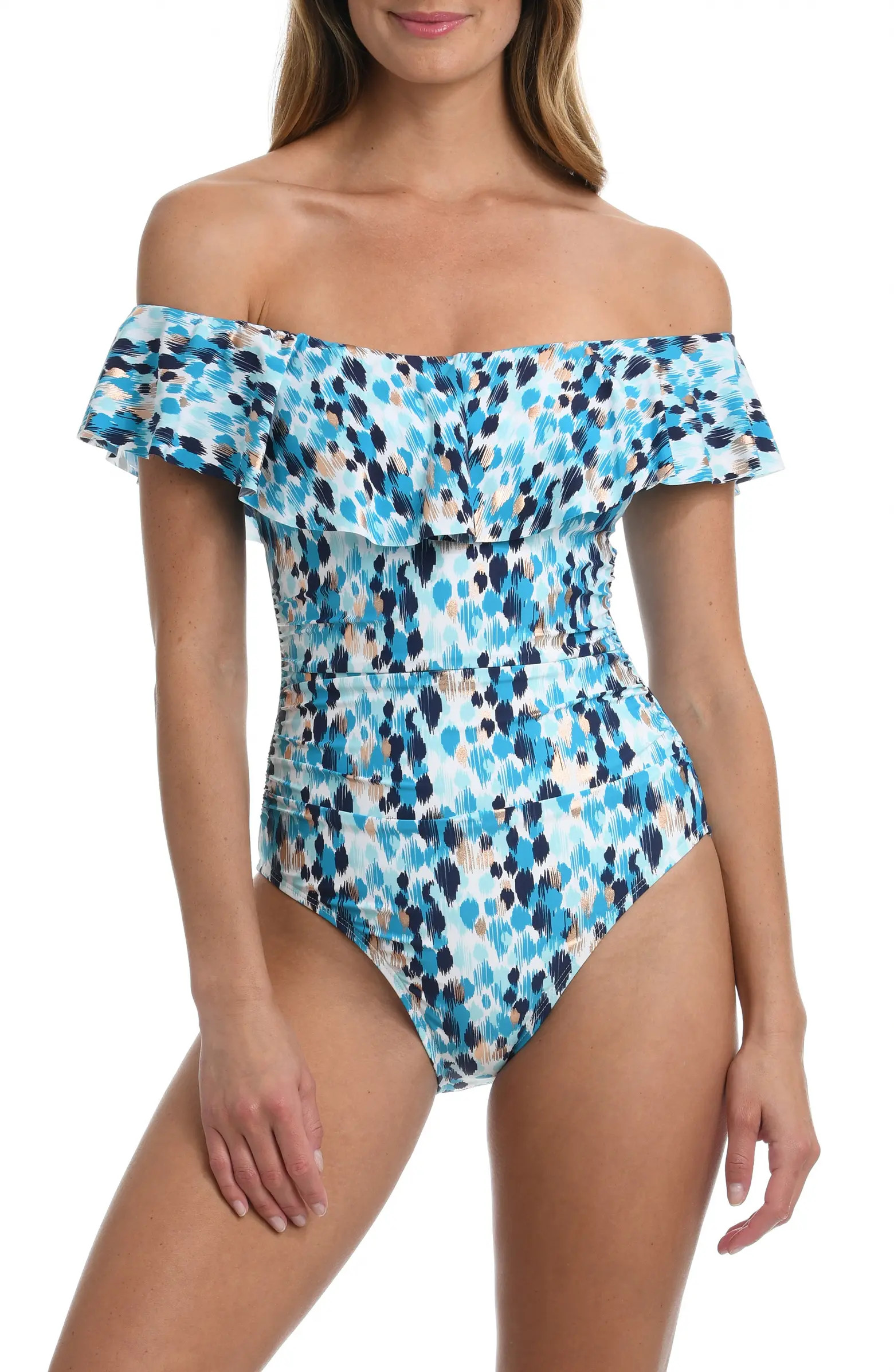 Seaglass Off the Shoulder One-Piece SwimsuitLA BLANCA | Nordstrom