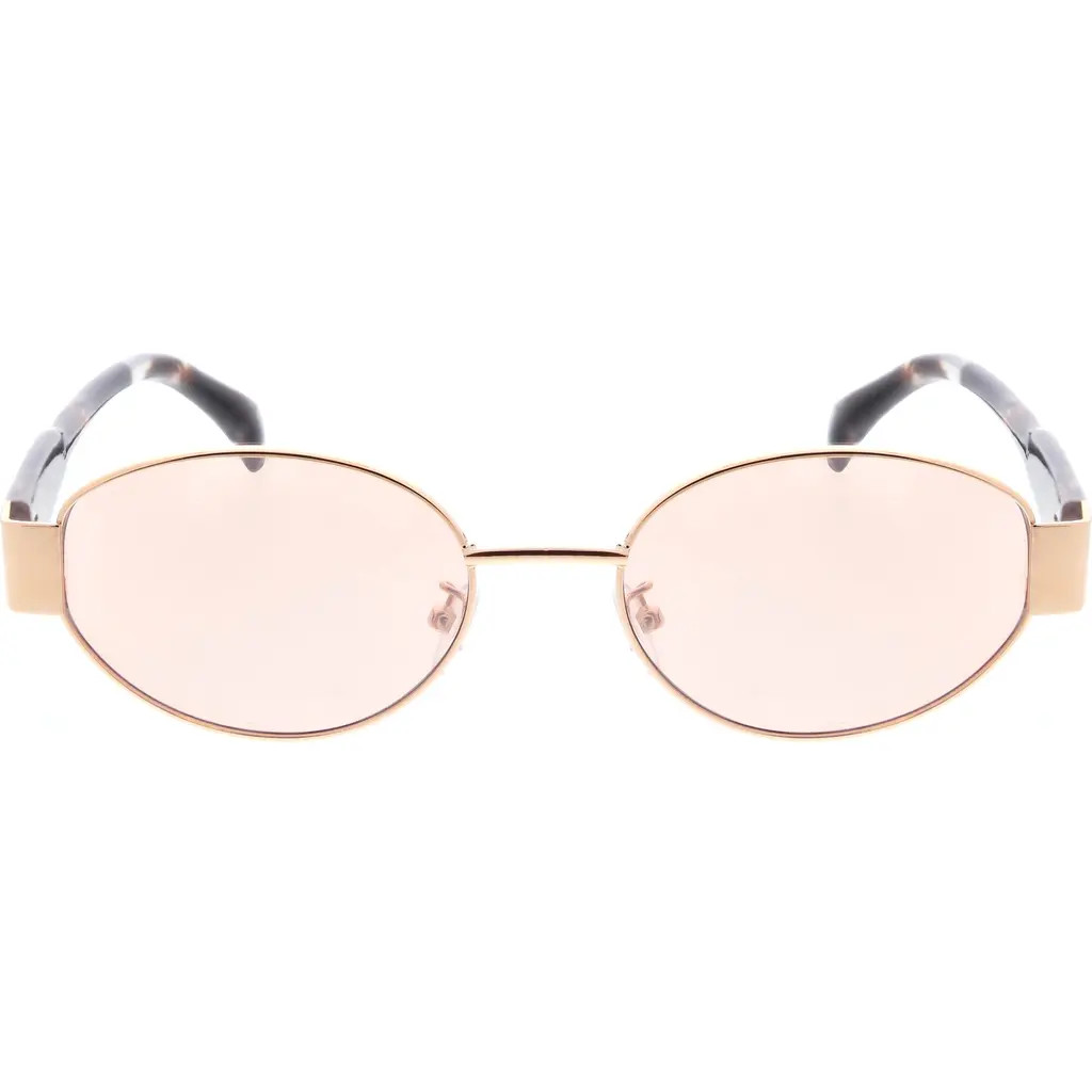 BCBGeneration 65mm Metal Oval Sunglasses in Rose Gold/Blush at Nordstrom Rack | Nordstrom Rack