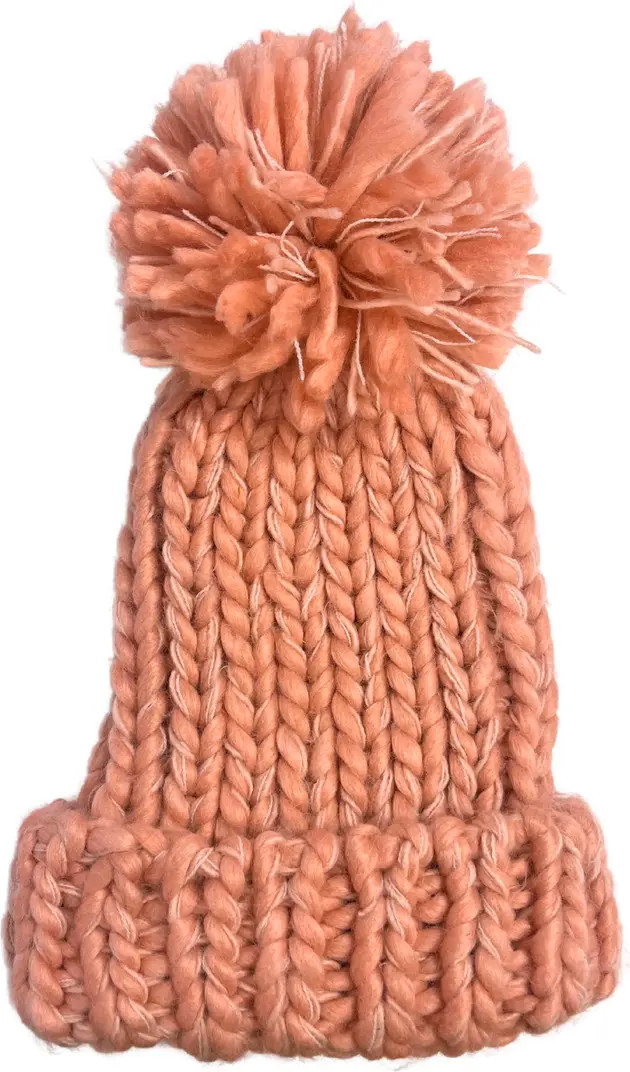 MARCUS ADLER Fluffy Pom Chunky Knit Beanie | Nordstromrack | Nordstrom Rack