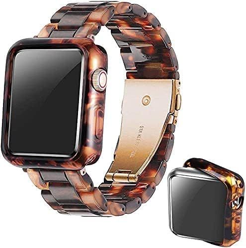 Omter Band with Case Compatible with Apple Watch 45mm 44mm 42mm 41mm 40mm 38mm,Women Men Fashion ... | Amazon (US)