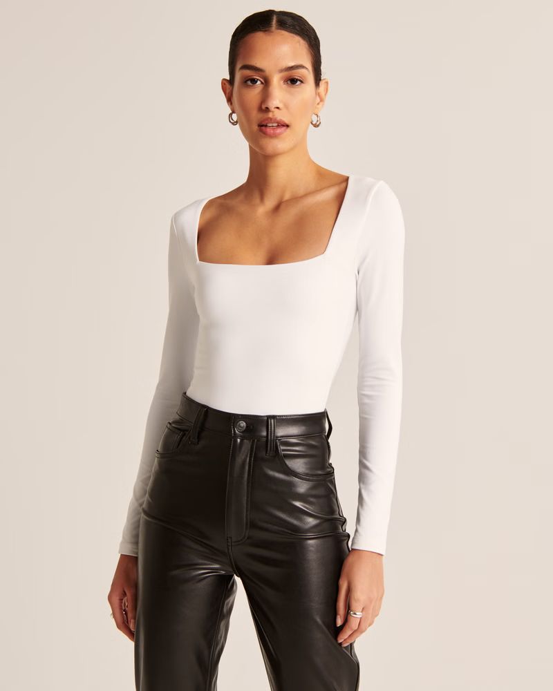 Double-Layered Seamless Fabric Squareneck Bodysuit | Abercrombie & Fitch (US)