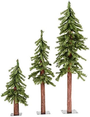 Vickerman 2' 3' 4' Natural Alpine Artificial Christmas Tree Set, Unlit - Faux Christmas Tree Set - S | Amazon (US)