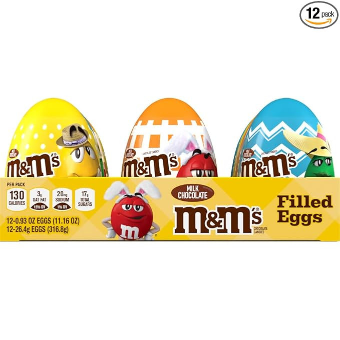 M&M'S Easter Egg Milk Chocolate Candy, 0.93 oz 12 Pack | Amazon (US)