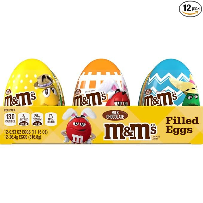 M&M'S Easter Egg Milk Chocolate Candy, 0.93 oz 12 Pack | Amazon (US)