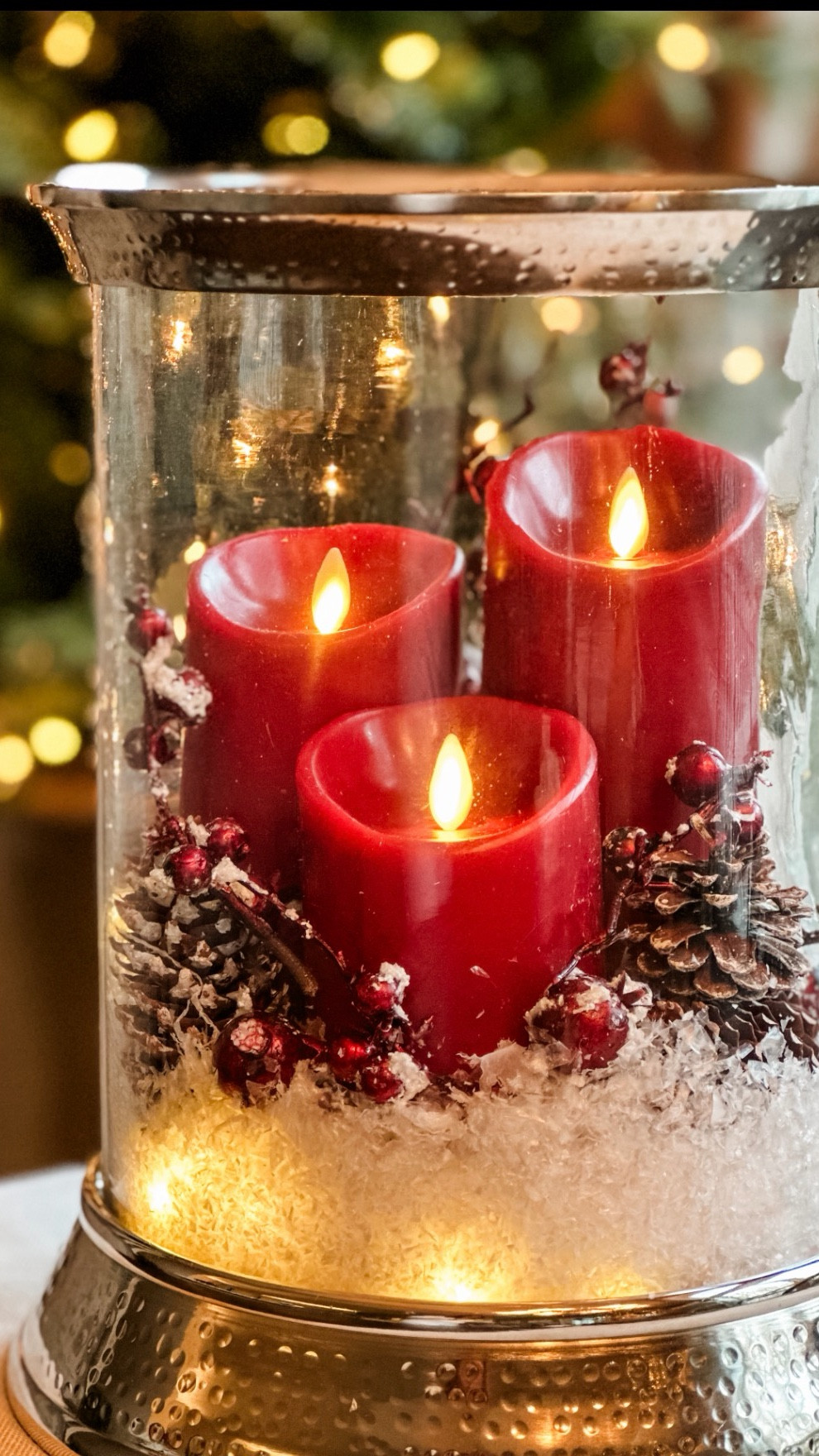 Holiday glow with year-round style ✨
This glass hurricane works all season—add fairy lights and faux snow for Christmas, then swap the fillers for winter and beyond. Simple, cozy, and so easy to refresh. I’ve linked the pieces to recreate the look.

#LTKSeasonal #LTKHoliday #LTKHome