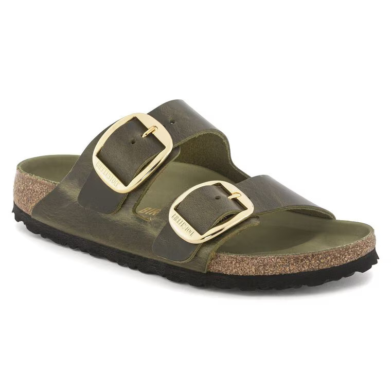 Arizona Big Buckle Oiled Leather Olive Green | BIRKENSTOCK | Birkenstock USA