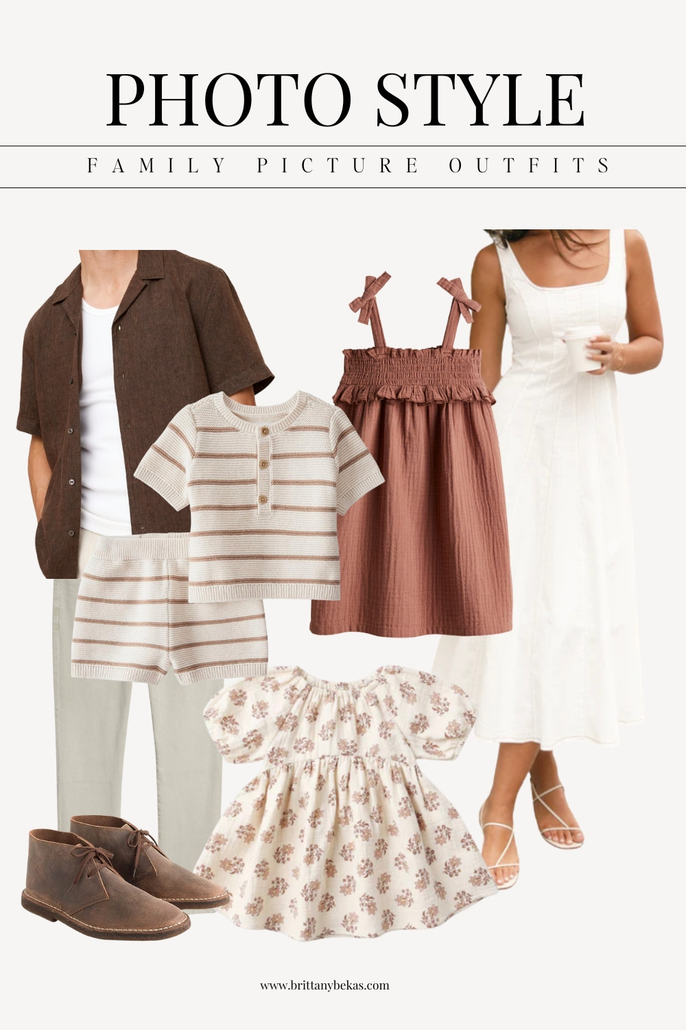 Neutral family photo style for late summer or early fall. Beach picture outfits. Boys vacation outfits. White linen dress. Men's linen shirt. Men's suede boots. Girls linen dress. Mango. Petal and pup. Target style  

#LTKKids #LTKFamily #LTKStyleTip