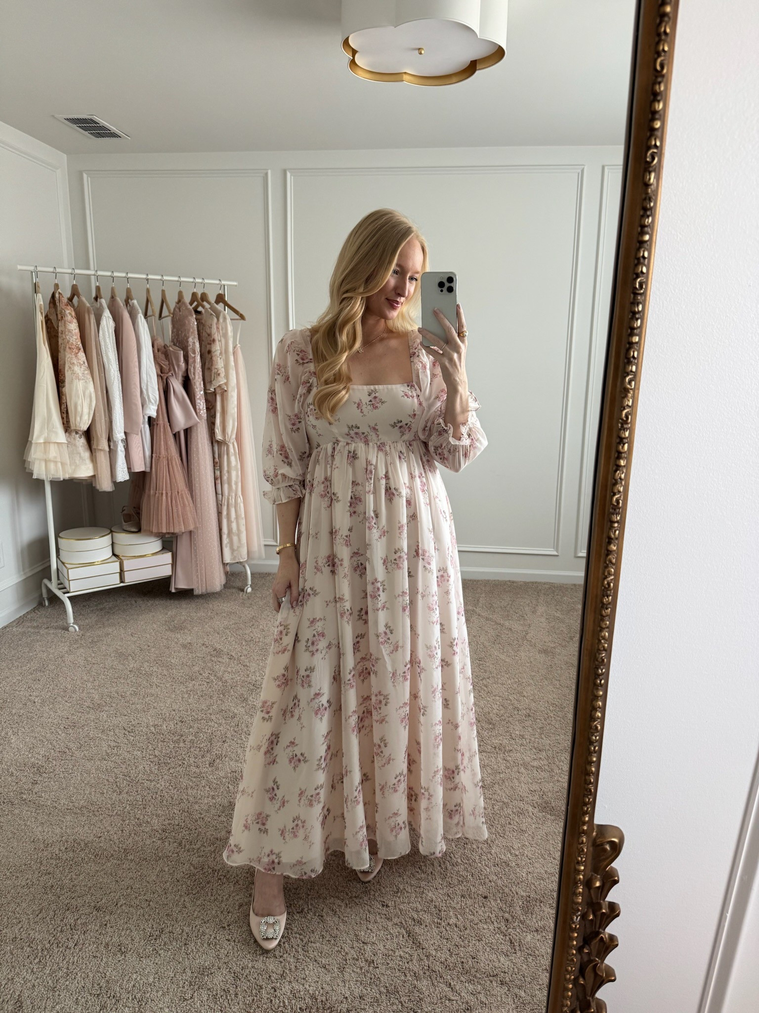 Beautiful baby shower dress option! It is super flowy and bump friendly, runs TTS. Spring dresses // event dresses // shower dresses // Mother’s Day dresses // Easter dresses // petal & pup dresses // wedding guest dresses 

Petal and pup code: STRAWBERRYCHICXO

#LTKSeasonal #LTKStyleTip #LTKParties