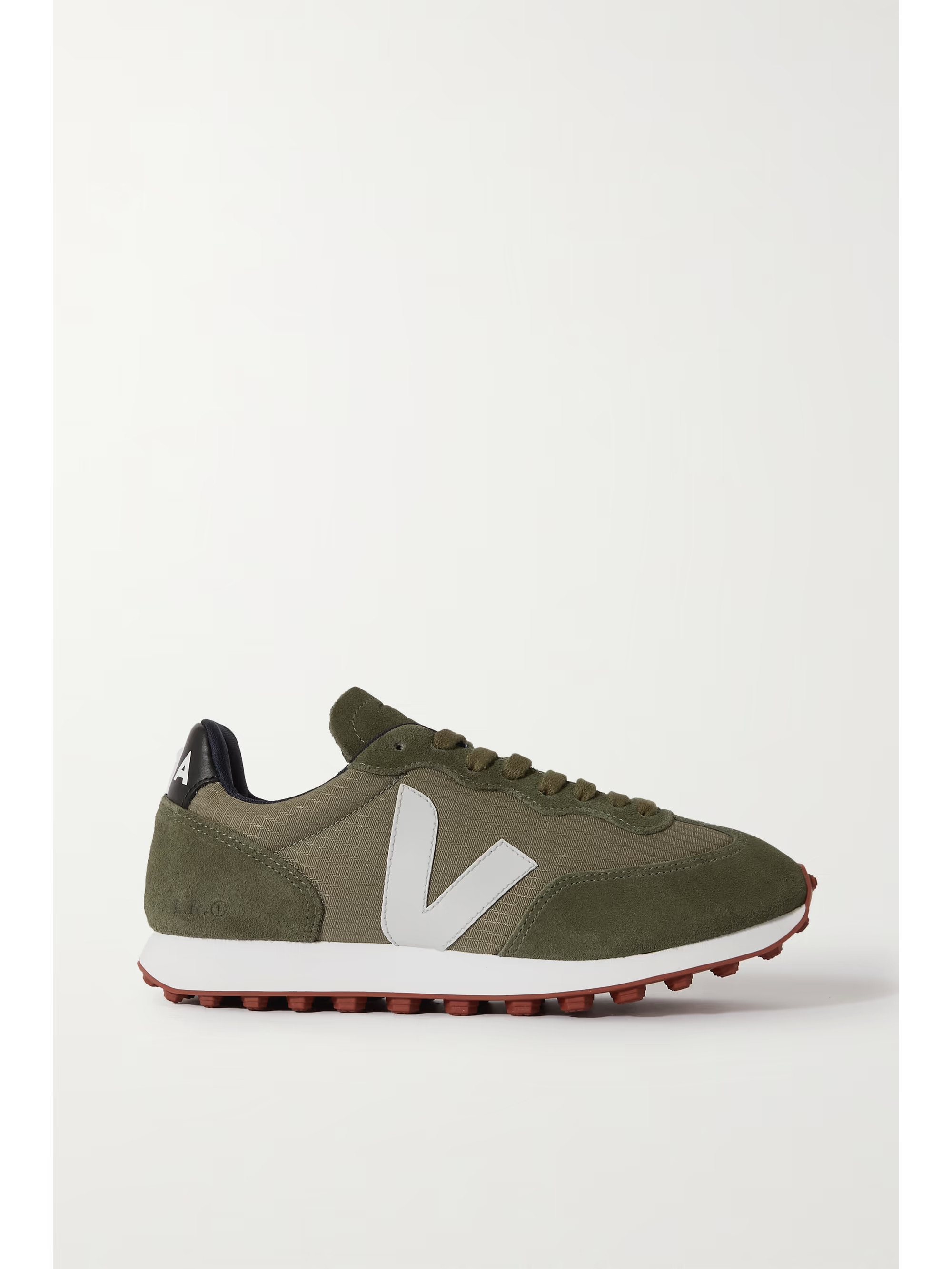 VEJARio Branco leather-trimmed ripstop and suede sneakers | NET-A-PORTER (US)