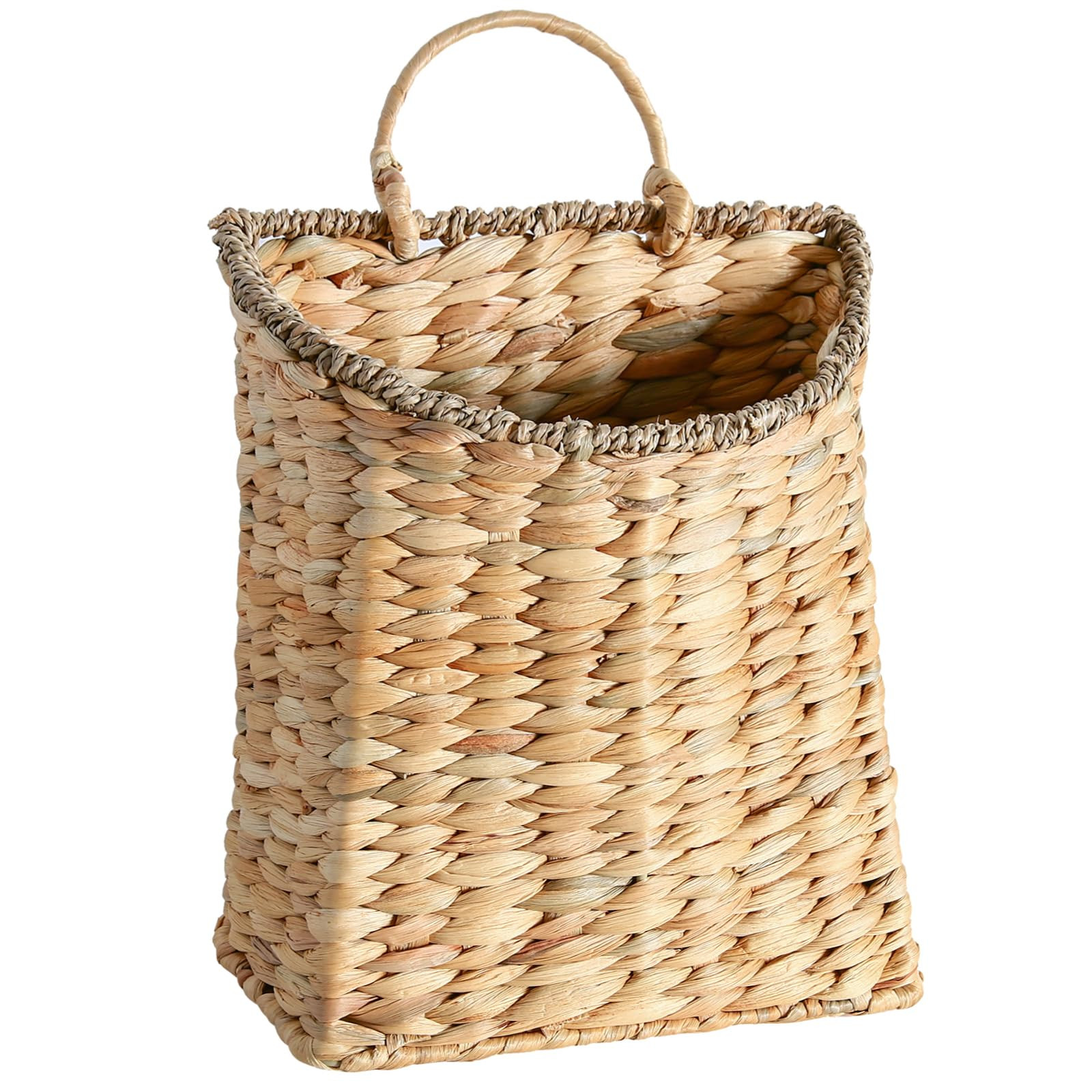 Woven Hanging Wall Basket, Rattan Wall Basket Planter, Front Door Hanger Basket Wreath for Plants... | Amazon (US)