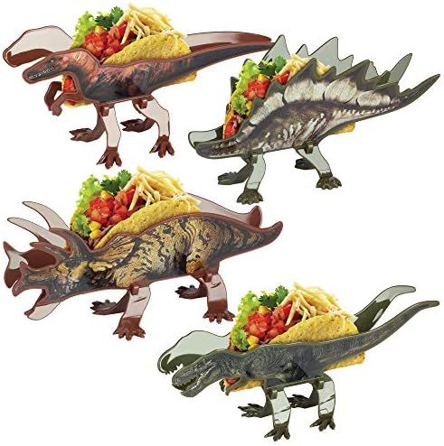 Funwares Dinosaur Taco Holders, Set of 4 Dino Taco Stands Feeds the Whole Family and Fold Flat fo... | Amazon (US)