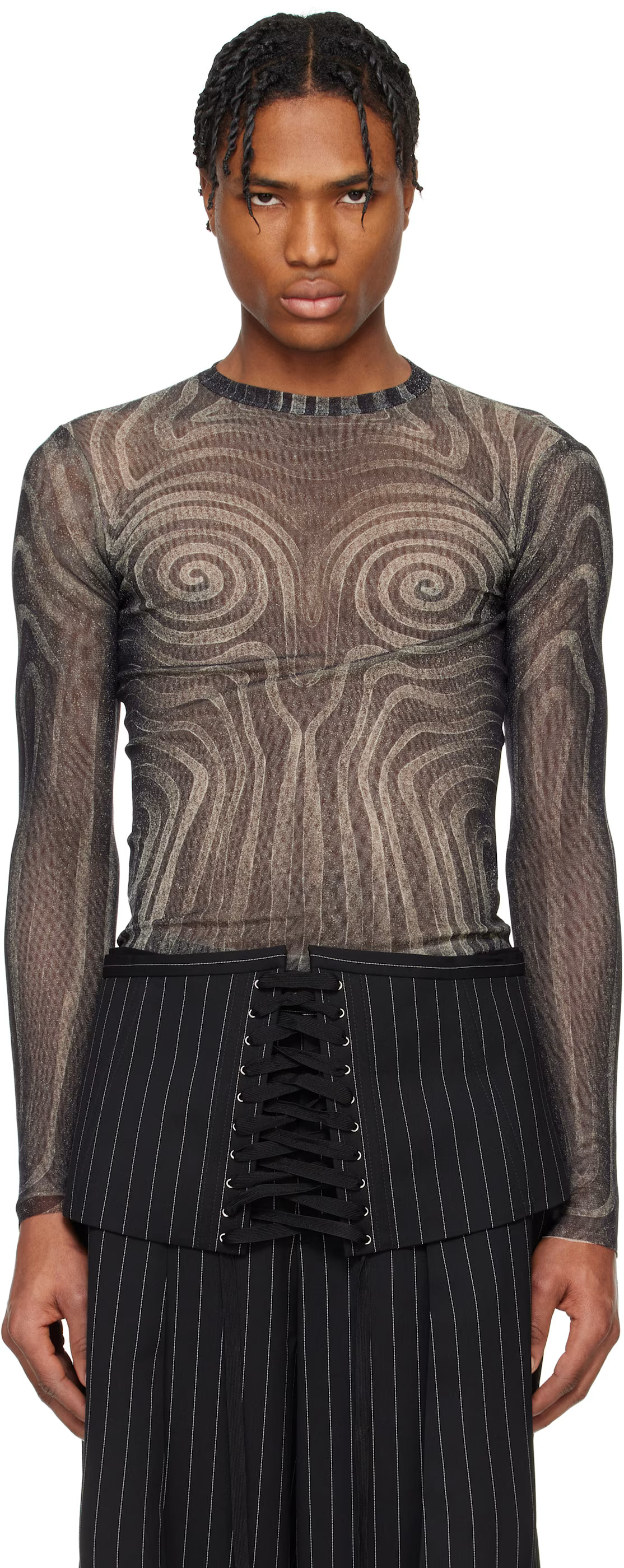 Jean Paul Gaultier - Black 'The Spirale' T-shirt | SSENSE