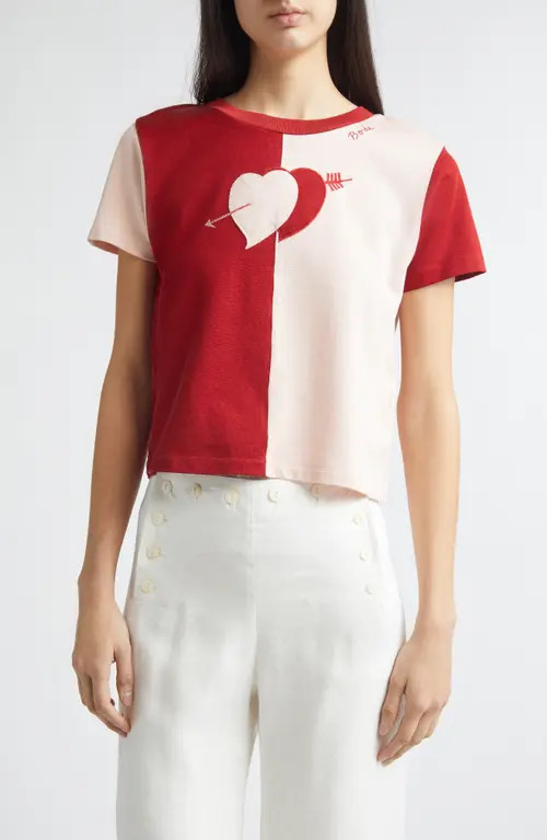 Bode Wonderland Colorblock T-Shirt in Red Pink at Nordstrom, Size X-Large | Nordstrom