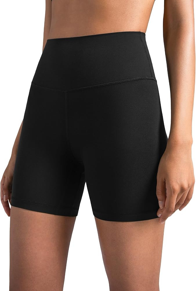 Colorfulkoala Women's Dreamlux High Waisted Yoga Shorts 6" Inseam Workout Tights | Amazon (US)
