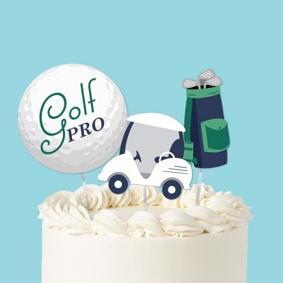 Big Dot of Happiness Golf Cake Topper Set, Par-Tee Time Party, Golf Cart-Themed Dessert Decorations for Birthday or Retirement Party – 3 Count | Target