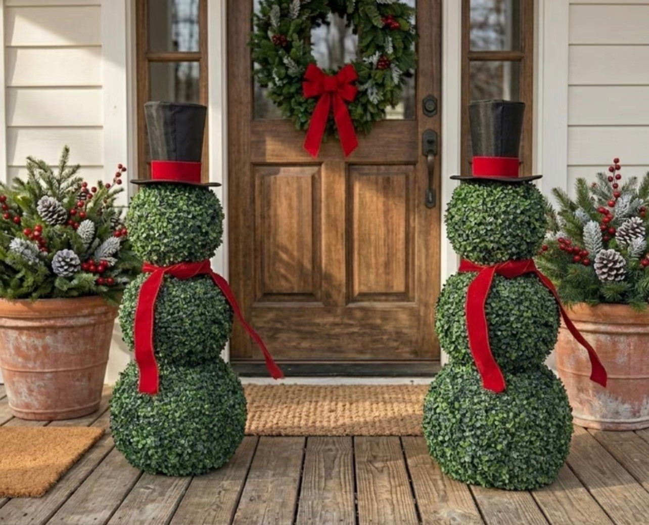 New boxwood snowmen! These are available To pickup from most Walmart store rn! @Walmart

#LTKSeasonal