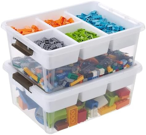 Plastic Storage Box with Removable Tray Craft Organizers and Storage Clear Storage Container for ... | Amazon (CA)