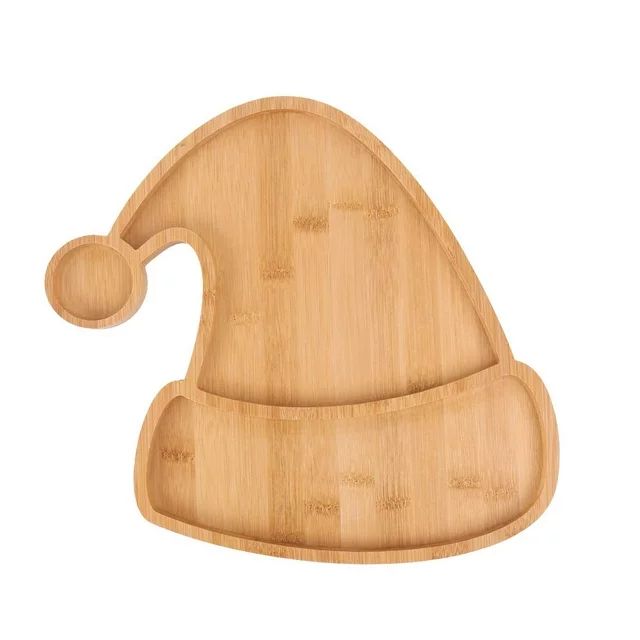 Christmas Dishes Wooden Serving Tray, Santa Hat Shape Sushi Plate Tray for Restaurant and Home | Walmart (US)