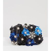 Park Lane Handmade Floral Embellished Structured Clutch Bag - Black blue | ASOS ROW