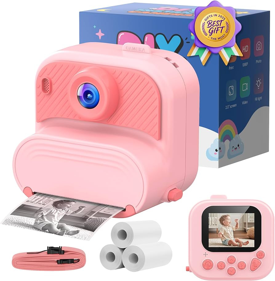 Kids Camera Instant Print: 1080P HD Digital Camera for Kids - Girls for Age 3-12 - Toddler Camera... | Amazon (US)