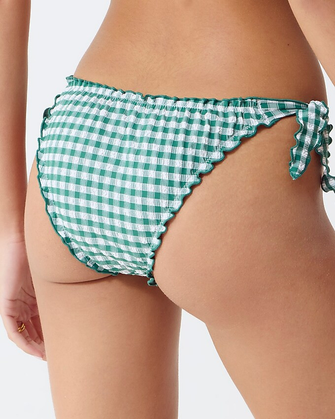 Scrunchie string hipster bikini bottom in gingham | J. Crew US