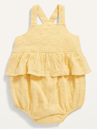 Solid Cross-Back Peplum Romper for Baby | Old Navy (US)