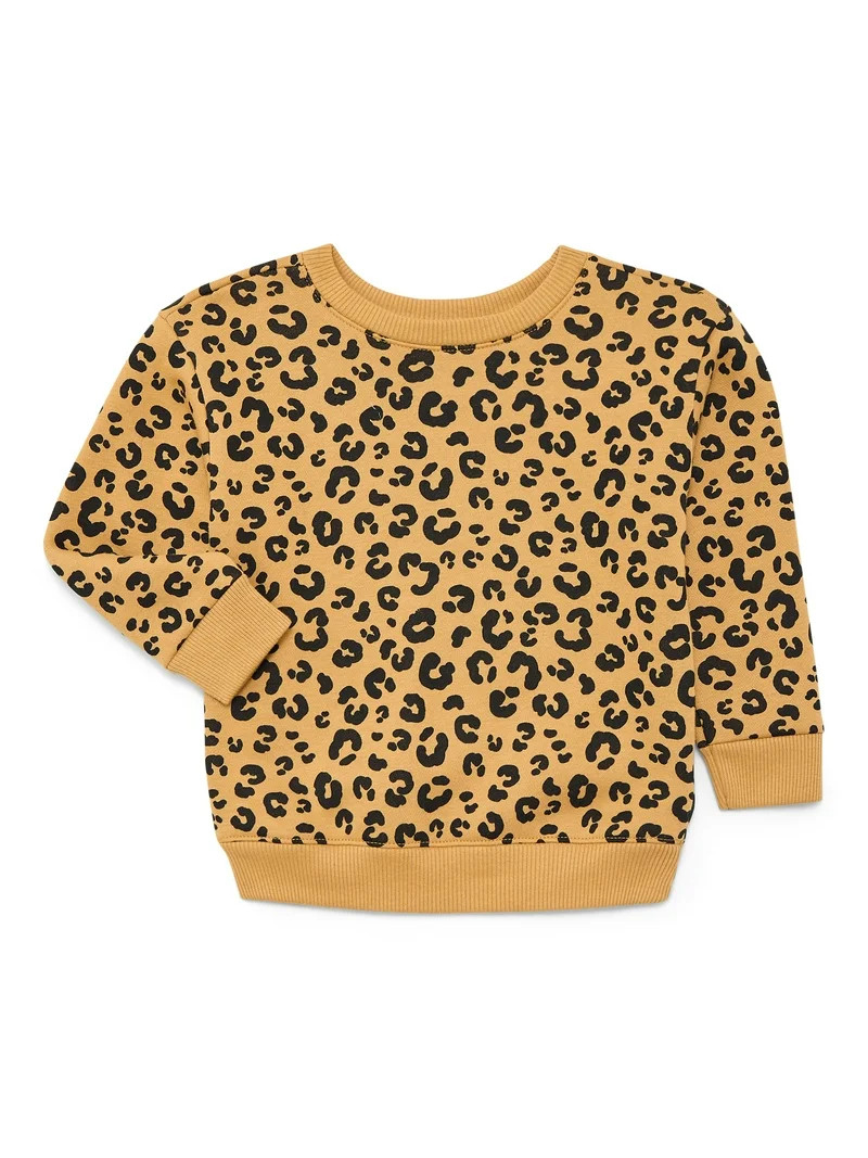 Garanimals Toddler Girl Printed Fleece Sweatshirt with Long Sleeves, Sizes 2T-5T | Walmart (US)