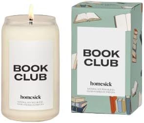 Homesick Premium Scented Candle, Book Club - Scents of Orange, Nutmeg, 13.75 oz, 60-80 Hour Burn,... | Amazon (US)