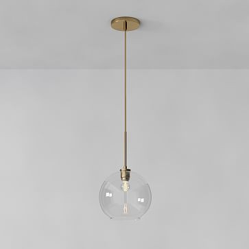 Sculptural Glass Globe Pendant - Clear | West Elm (US)