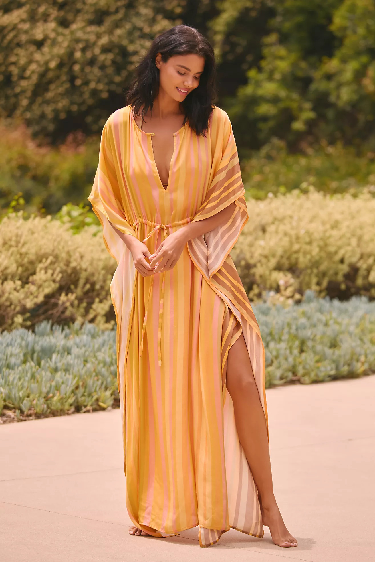By Anthropologie Satin Stripe Kaftan | Anthropologie (US)