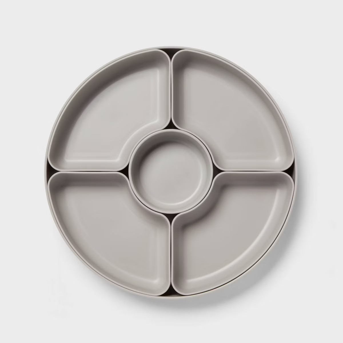 12"x12" Round Divided Server Plate Gray - Room Essentials™ | Target