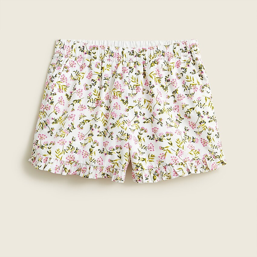 Girls' ruffle-trim short in wisp floral | J. Crew US