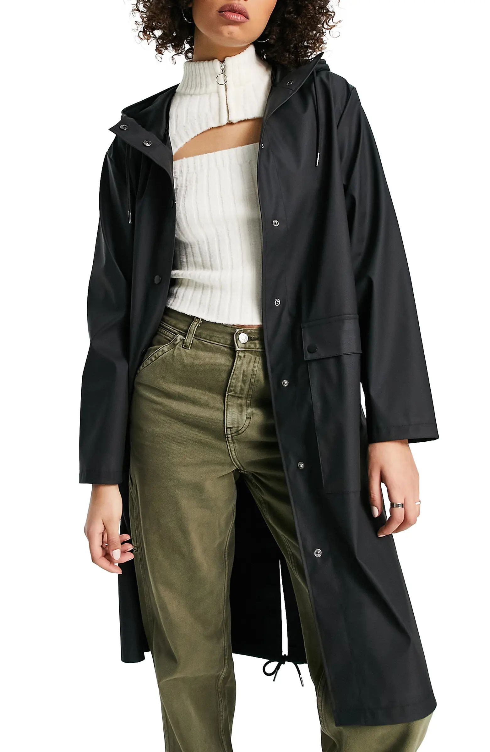 Topshop Hooded Raincoat | Nordstrom | Nordstrom