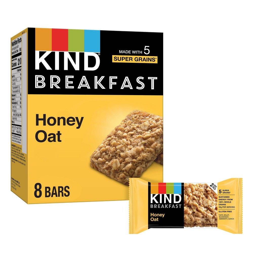 KIND Honey Oat Breakfast Bars - 4pk of 2 Bars | Target