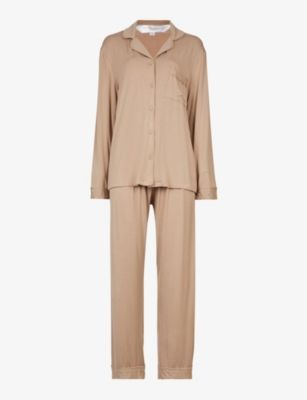 Piped stretch-jersey pyjama set | Selfridges