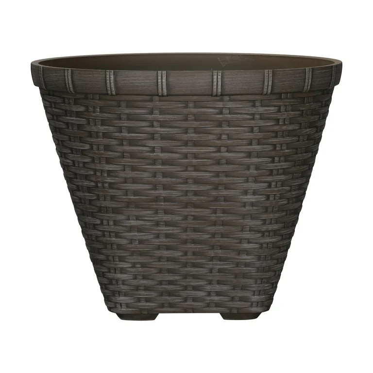 My Texas House Ainsley 16in Dark Brown 100% Recycled Resin Planter | Walmart (US)