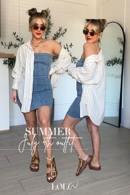 Easy chill cute 4th of July Summer Outfit Inspo ☀️🤗

✔️ small in dress + med blousee

#LTKStyleTip #LTKFindsUnder50 #LTKU