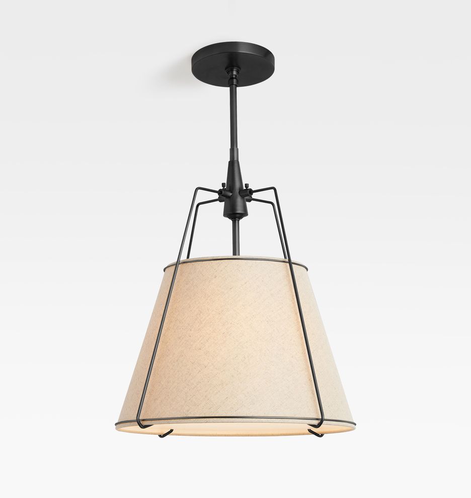 Conical 16" Aged Brass Pendant with White Shade
 | Rejuvenation | Rejuvenation