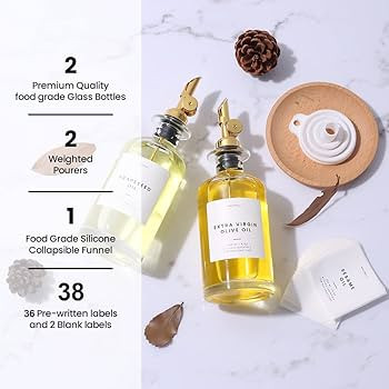 Molimoli Olive Oil Dispenser Bottle for Kitchen, Coffee Syrup Dispenser w. Weighted Pourer, Glass... | Amazon (US)