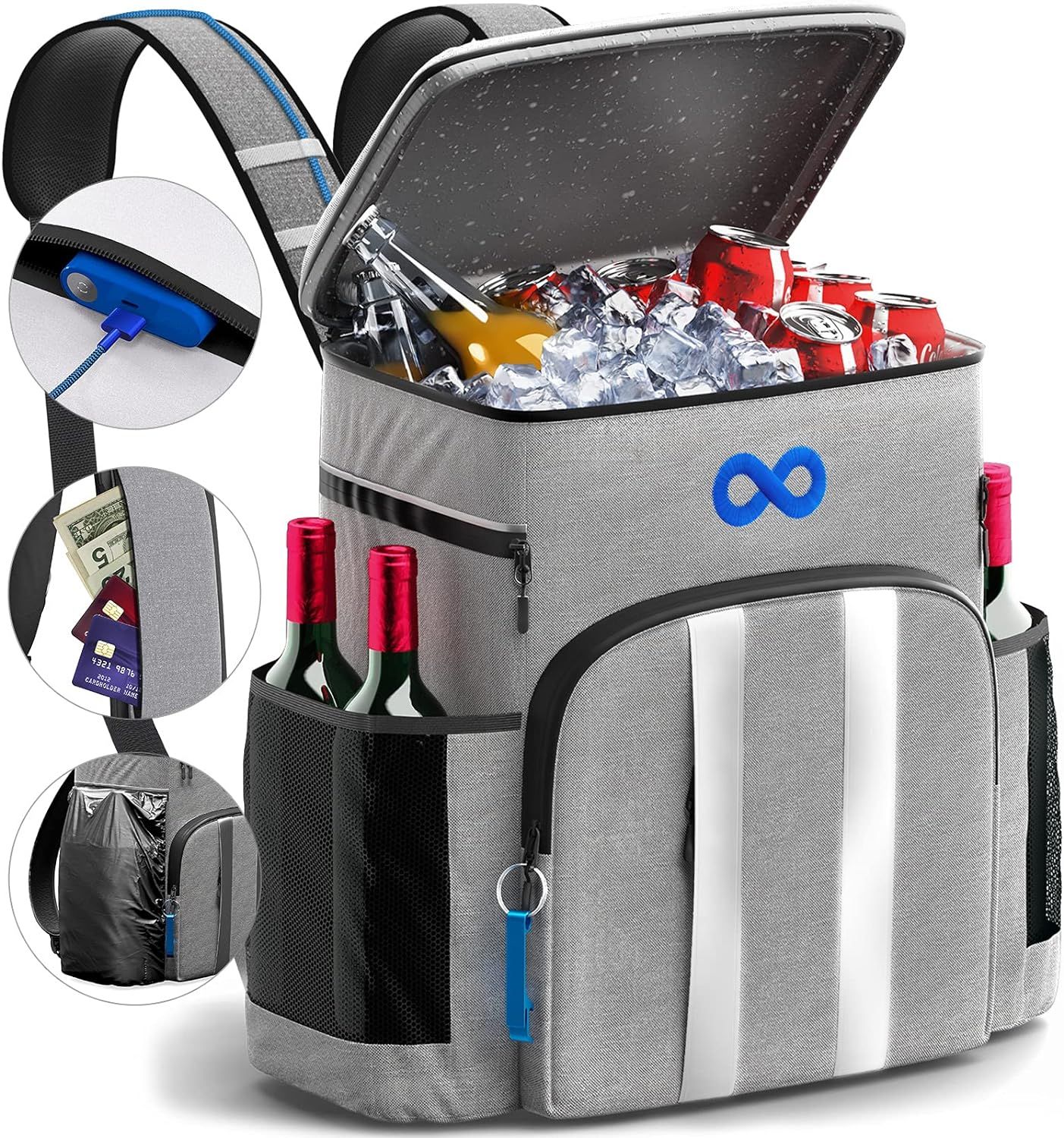 Everlasting Comfort Insulated Cooler Backpack - Keeps 45 Cans Cold Up to 24 Hours - Leakproof Bag | Amazon (US)