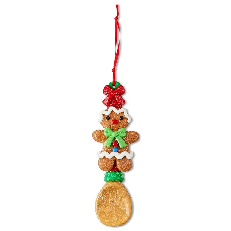 Multicolor Clay Dough Gingerbread Spoon Christmas Ornament, 5.5", by Holiday Time | Walmart (US)