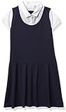 The Children's Place Girls' Uniform Ponte Knit 2 In 1 Dress Tidal S (5/6) | Amazon (US)