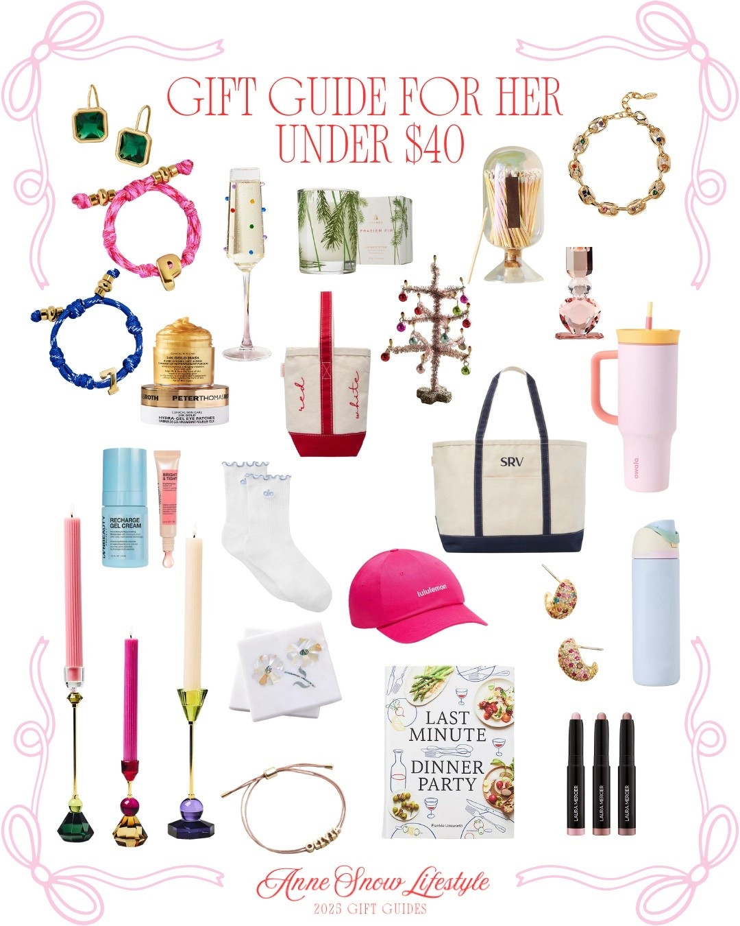 GIFT GUIDE for her under $40!!! literally gifts any girl in your life will love!! 🩷🎄💖🎄 



mom gifts, mother in law gift, sister gift, friends gift, favorite things party, white elephant gift 

#LTKGiftGuide #LTKFindsUnder50 #LTKHoliday